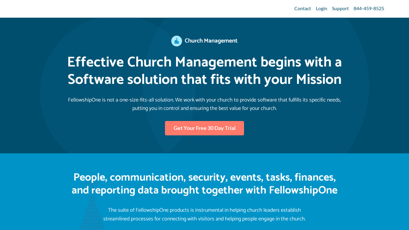 FellowshipOne GO Complete Landing page
