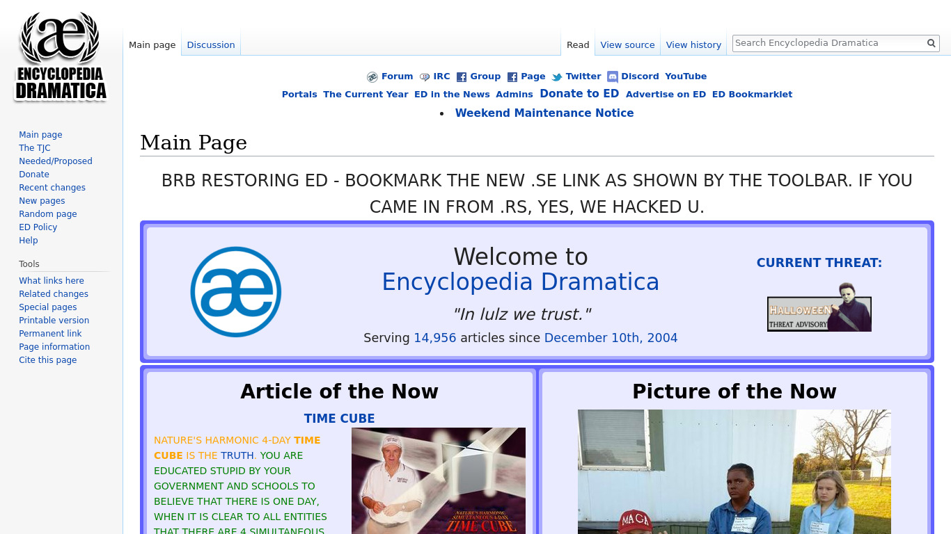 Encyclopedia Dramatica Landing page