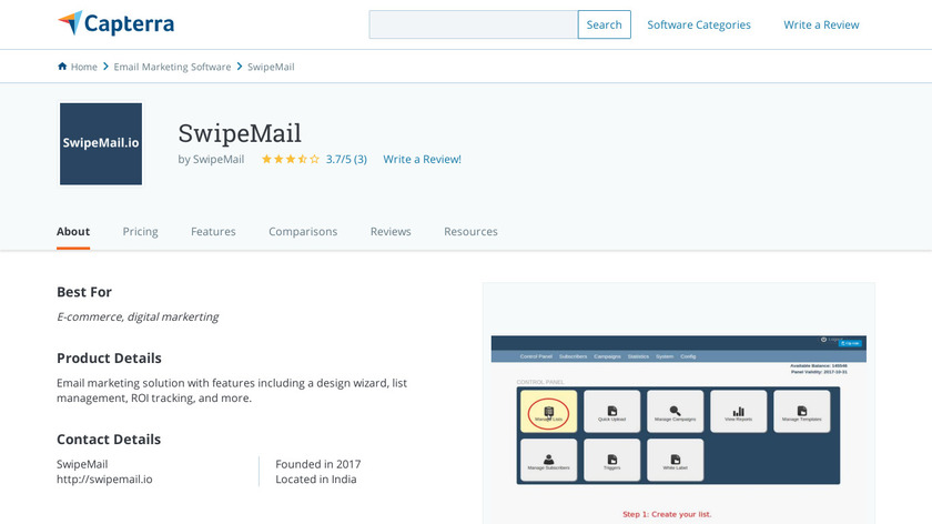 swipemail Landing Page