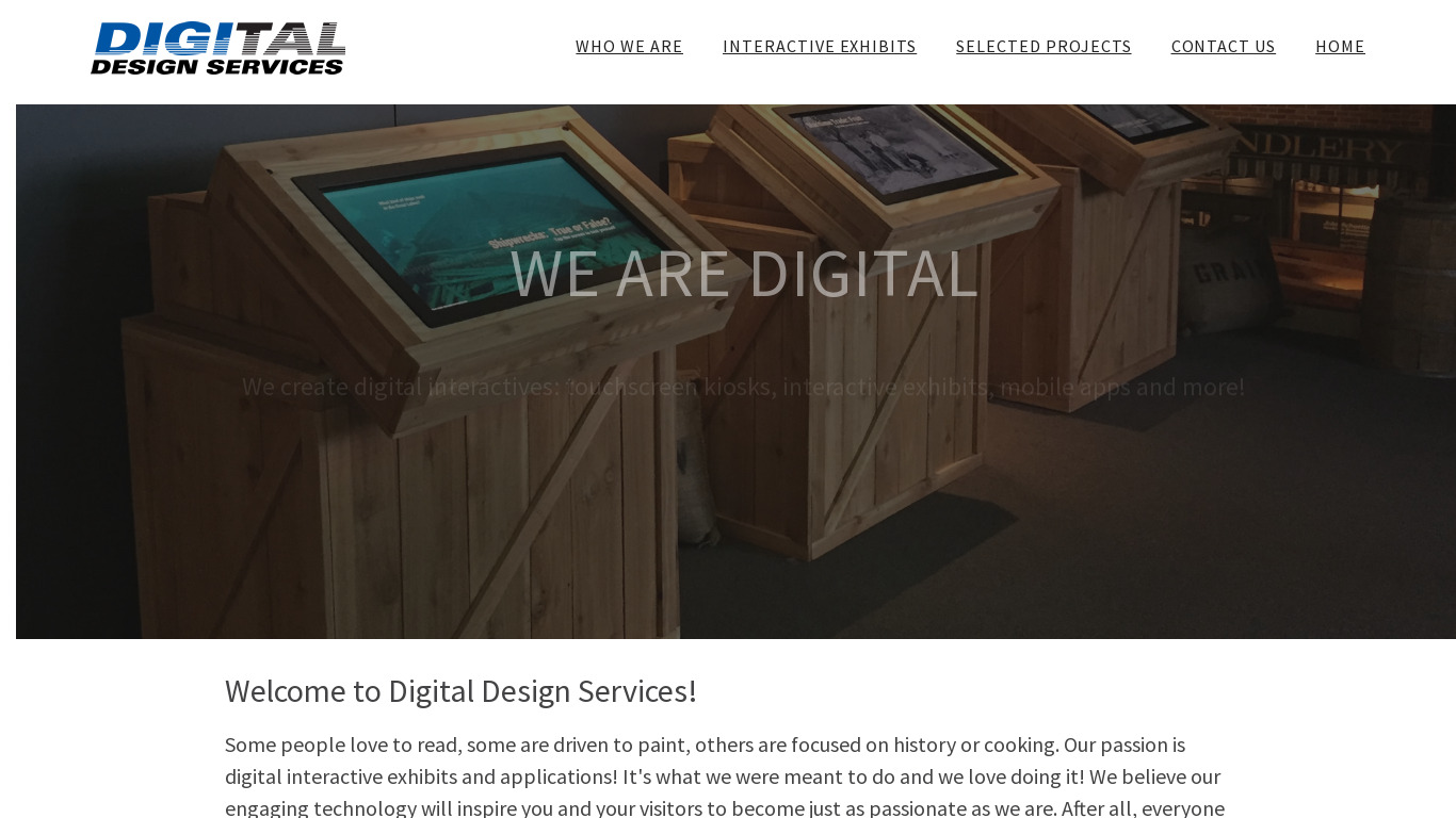 Digital Design Services Landing page