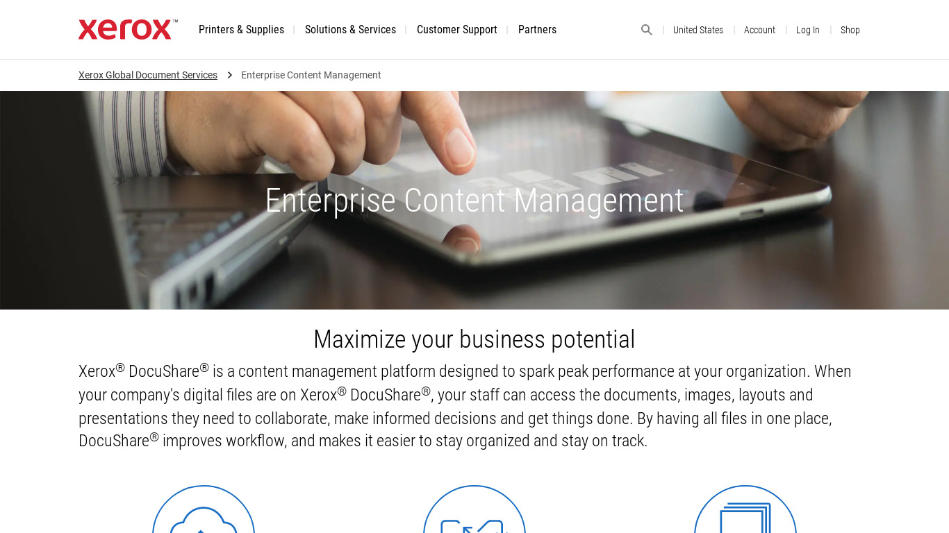 DocuShare Landing page