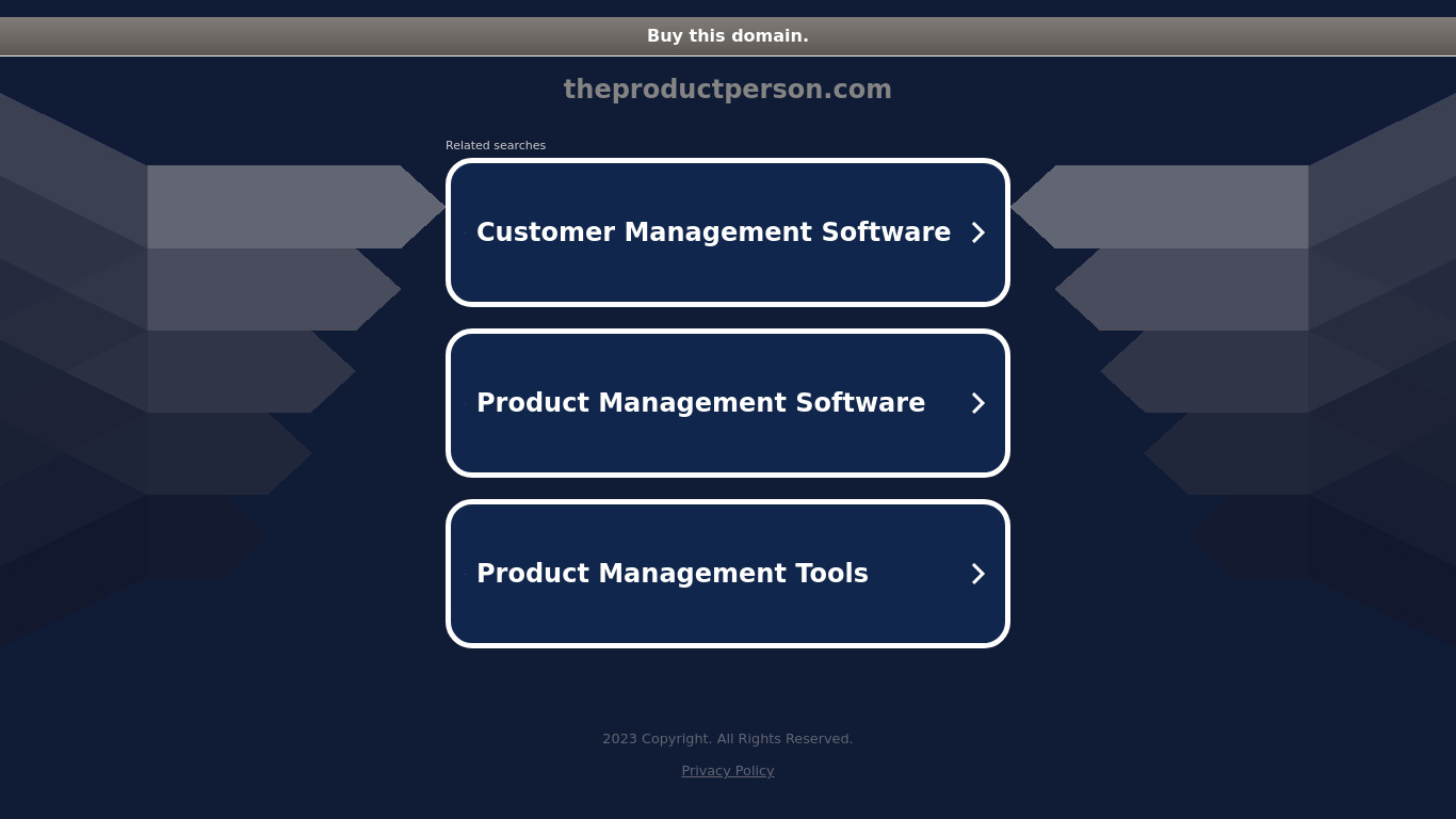 The Product Person Landing page