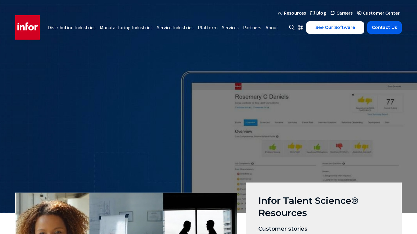 Talent Science Landing page
