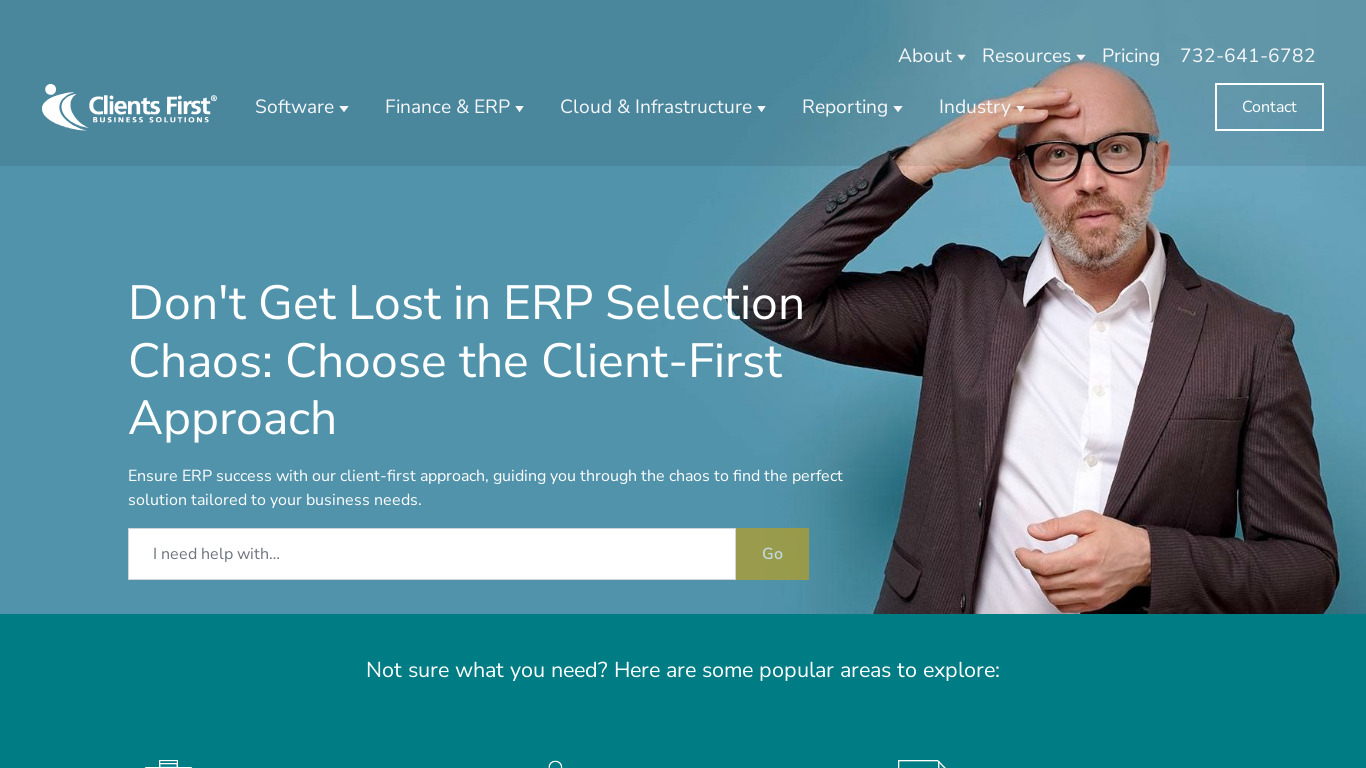 Clients First Business Solutions Landing page