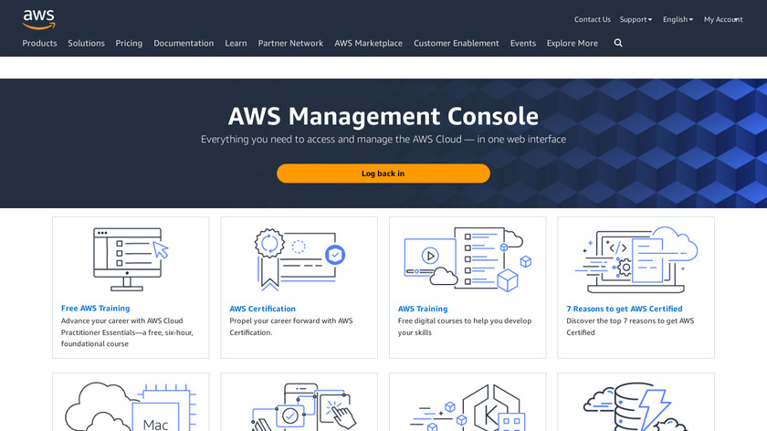AWS Management Console Landing Page