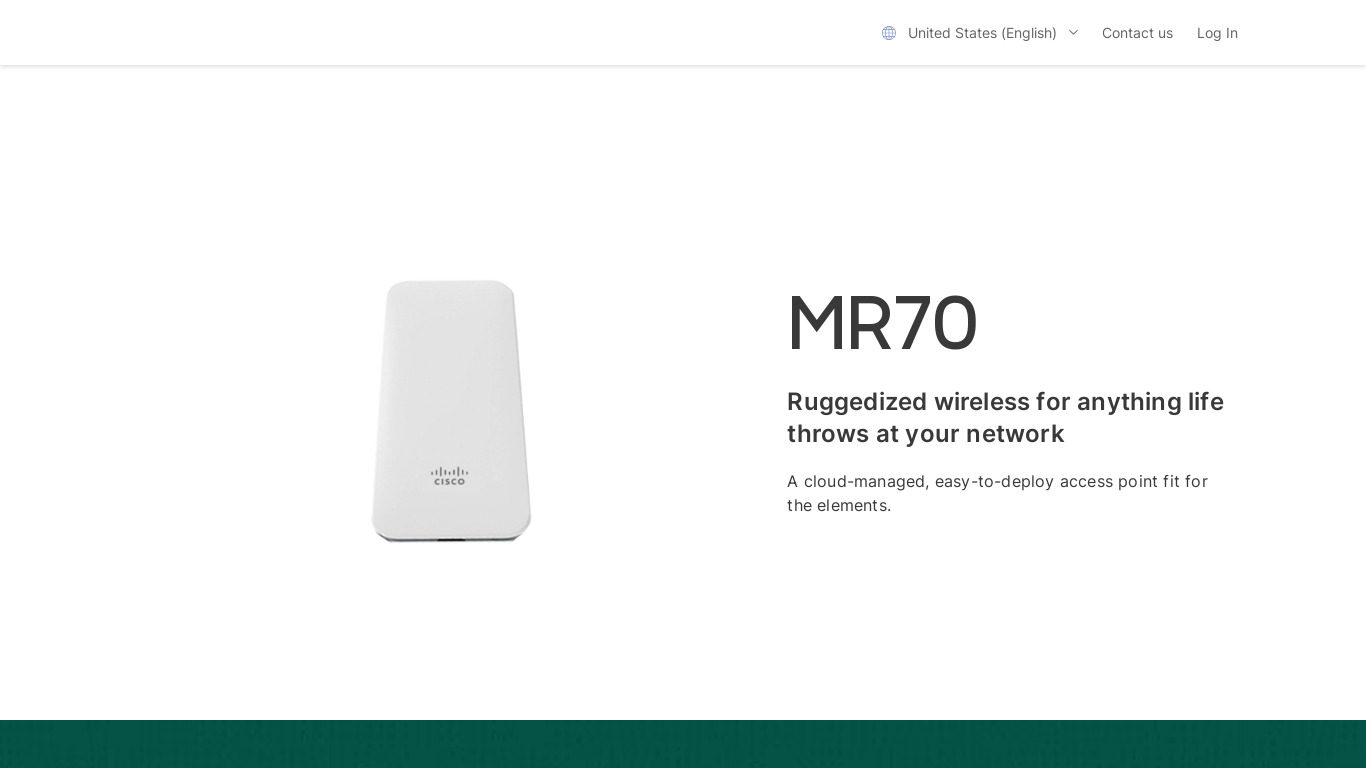 MR70 Landing page