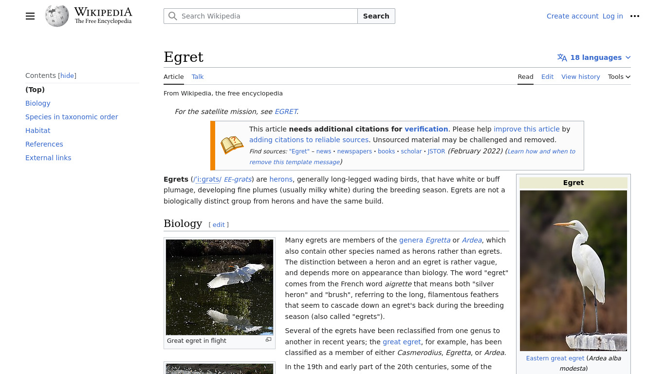 Egret Landing page