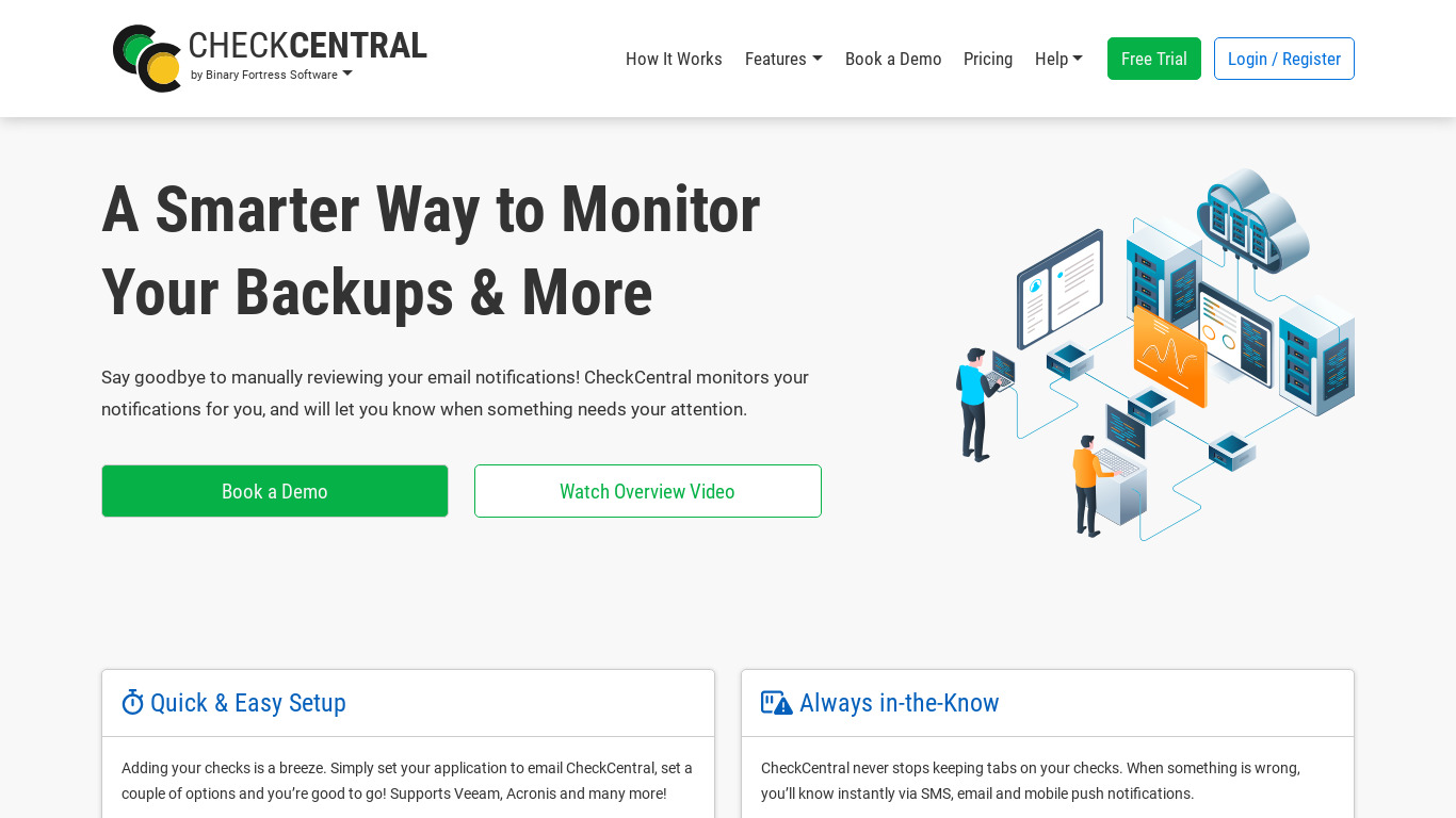 CheckCentral Landing page
