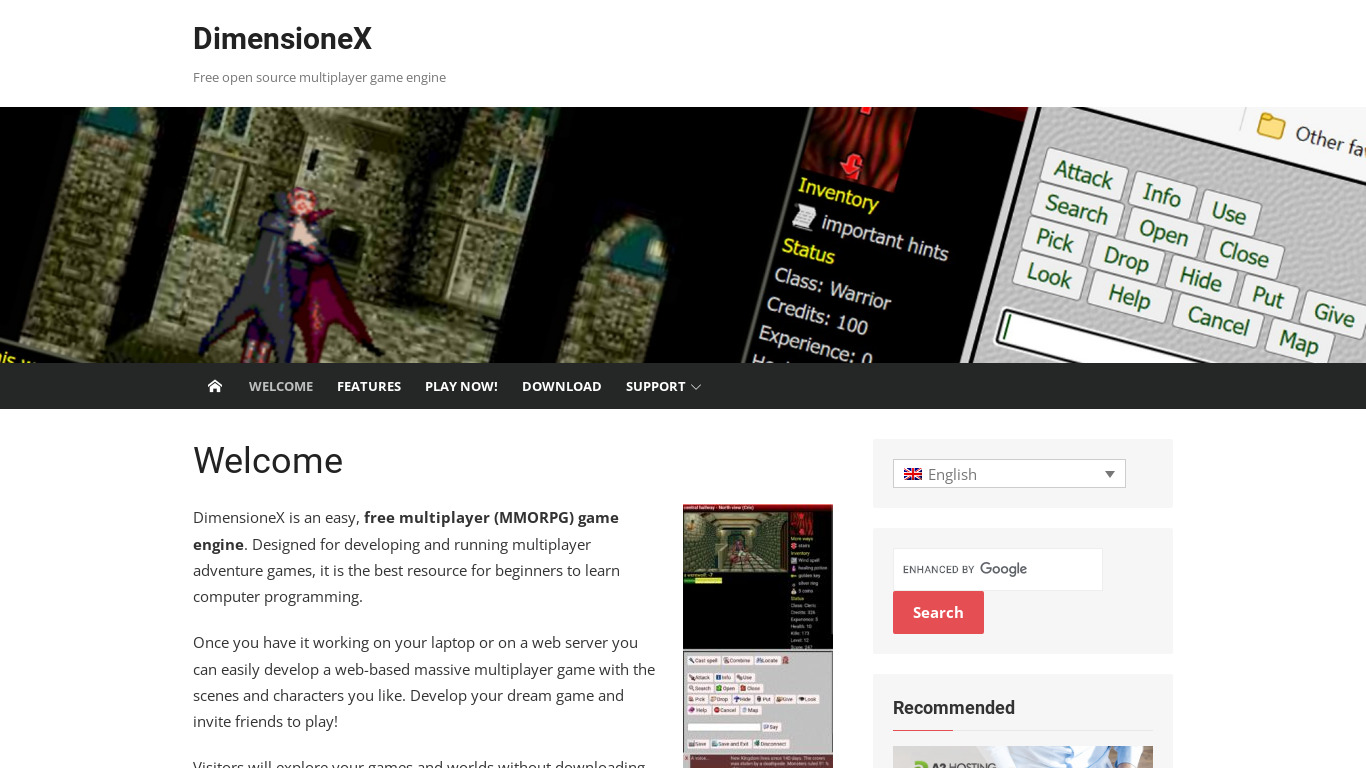 DimensioneX Landing page