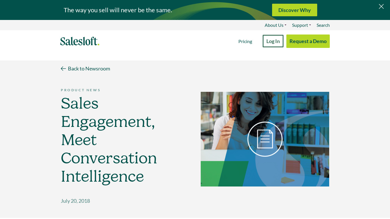 Meeting Intelligence from SalesLoft Landing page