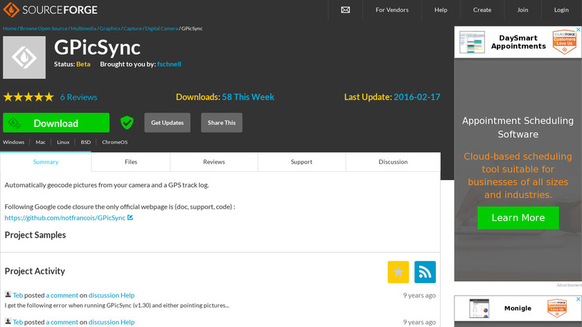 GPicSync Landing Page