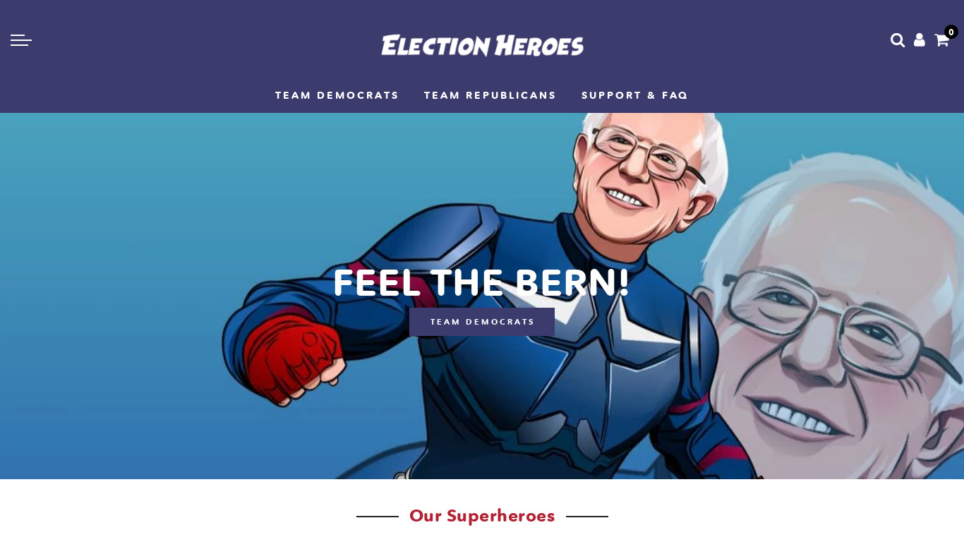Election Heroes Landing page