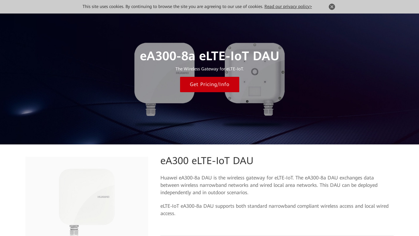 Huawei eA300 eLTE-IoT DAU Landing page