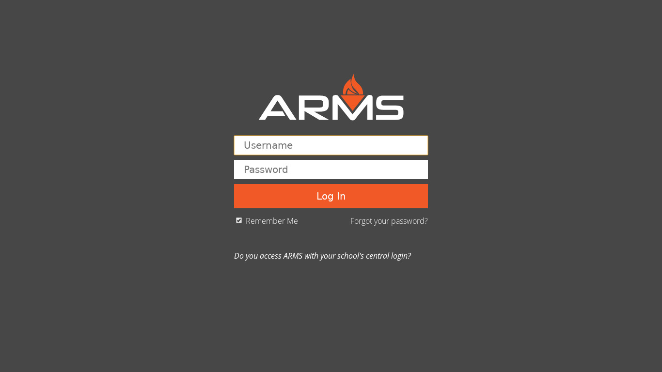 ARMS Landing page