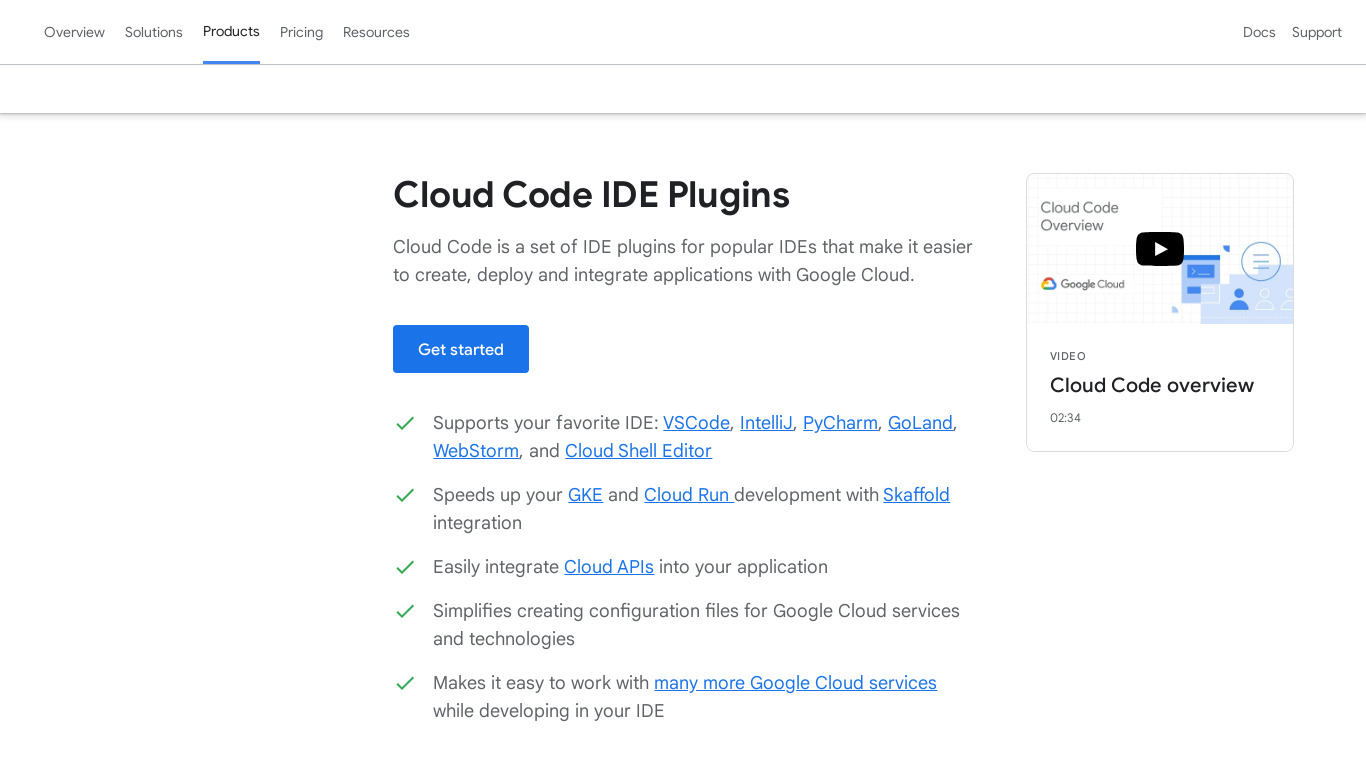 Cloud Tools for Intellij Landing page