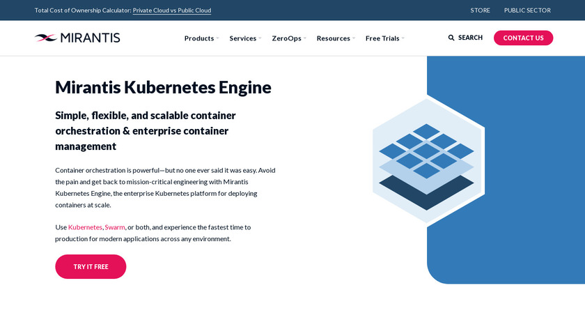 Mirantis Kubernetes Engine Landing Page