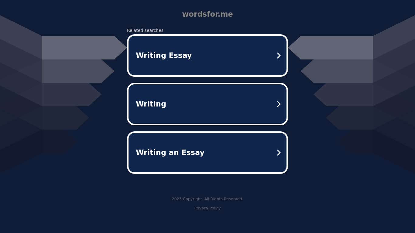 WordsFor.Me Landing page