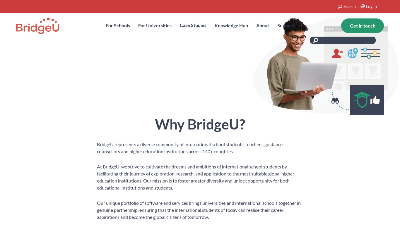 BridgeU Landing page
