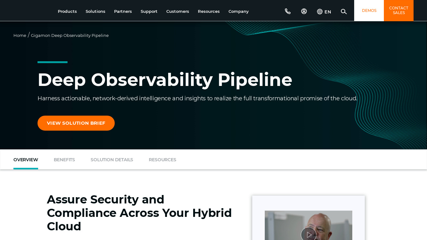 GigaSECURE Landing page