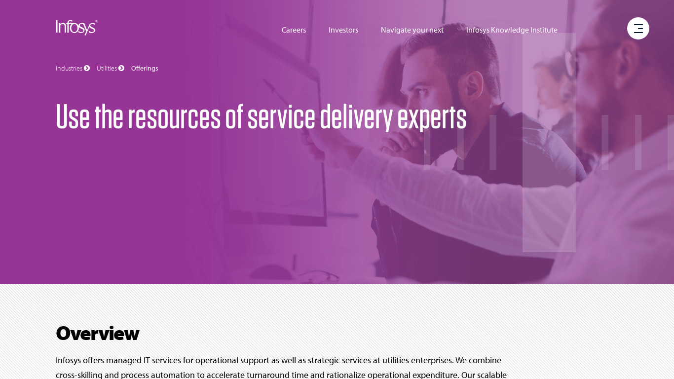 Infosys IT Managed Services Landing page