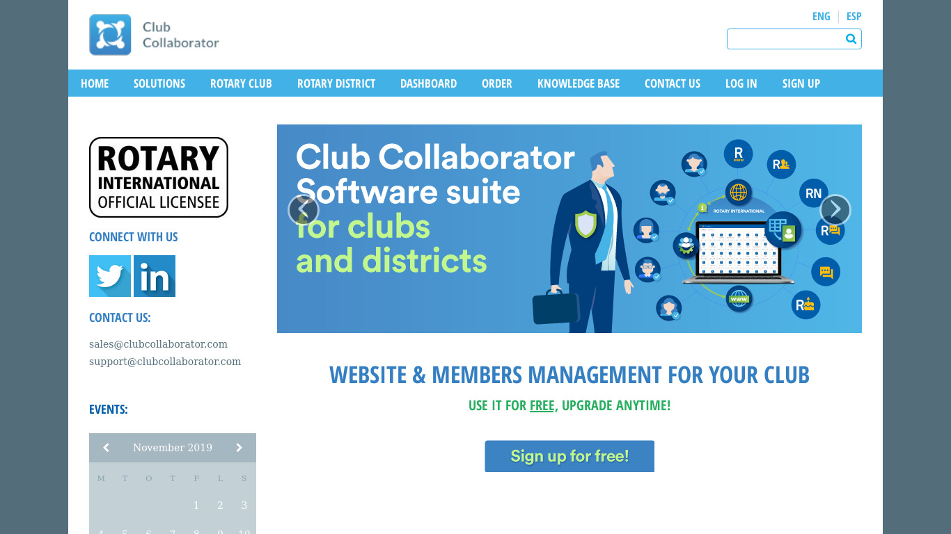Club Collaborator Landing page