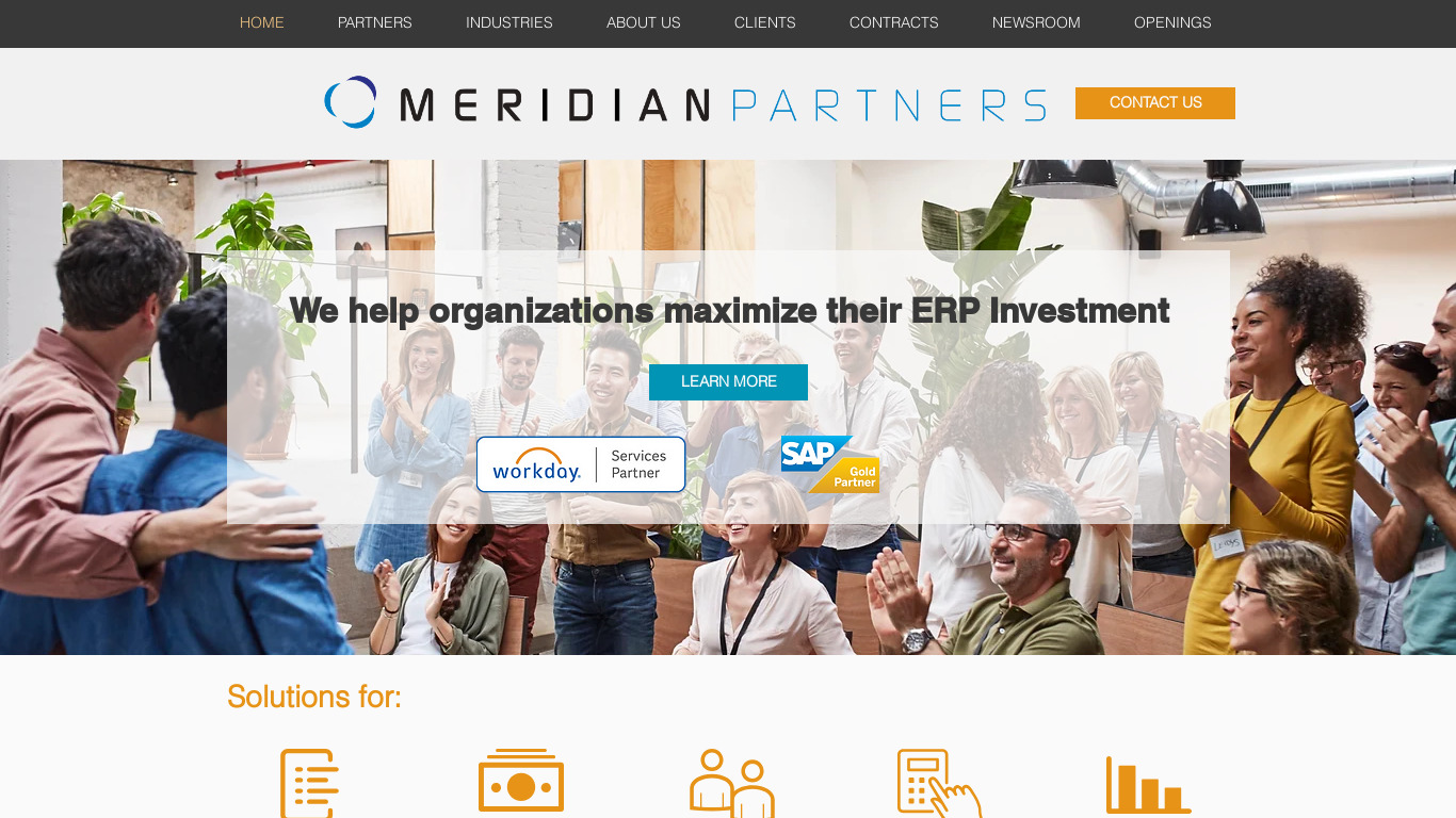 Meridian Partners Landing page