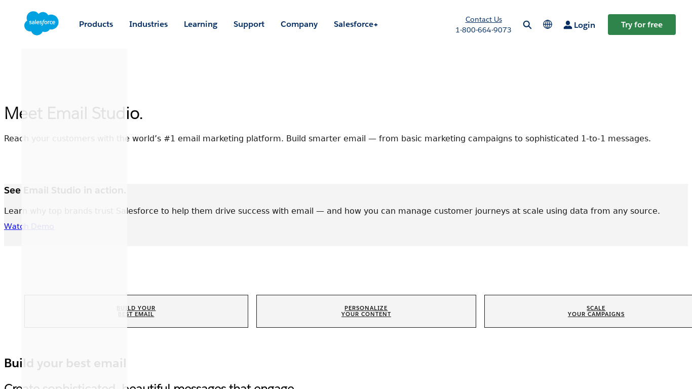 Salesforce Email Landing page