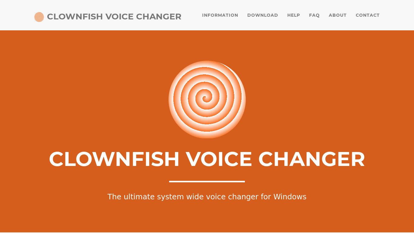 Clownfish Voice Changer Landing page