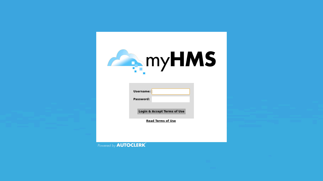 myHMS Landing page