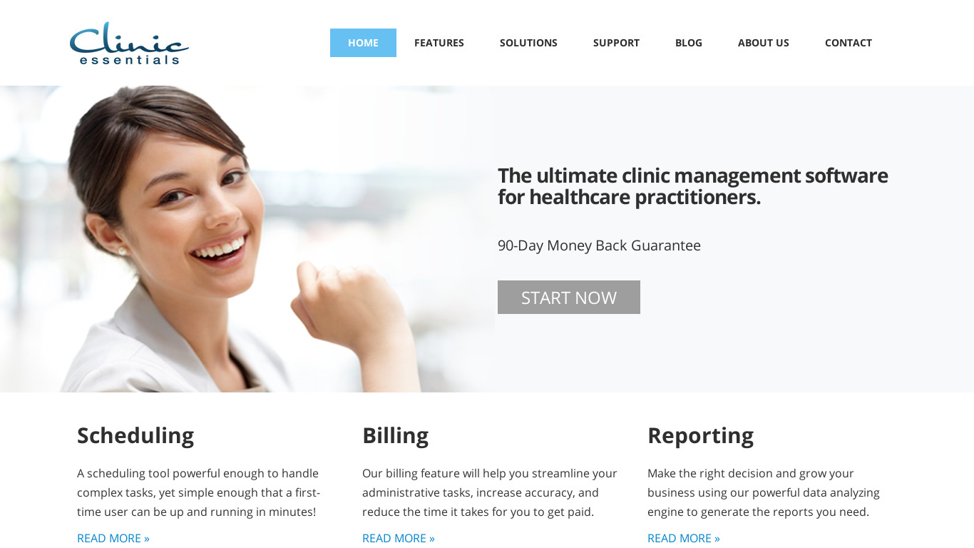 Clinic Essentials Landing page