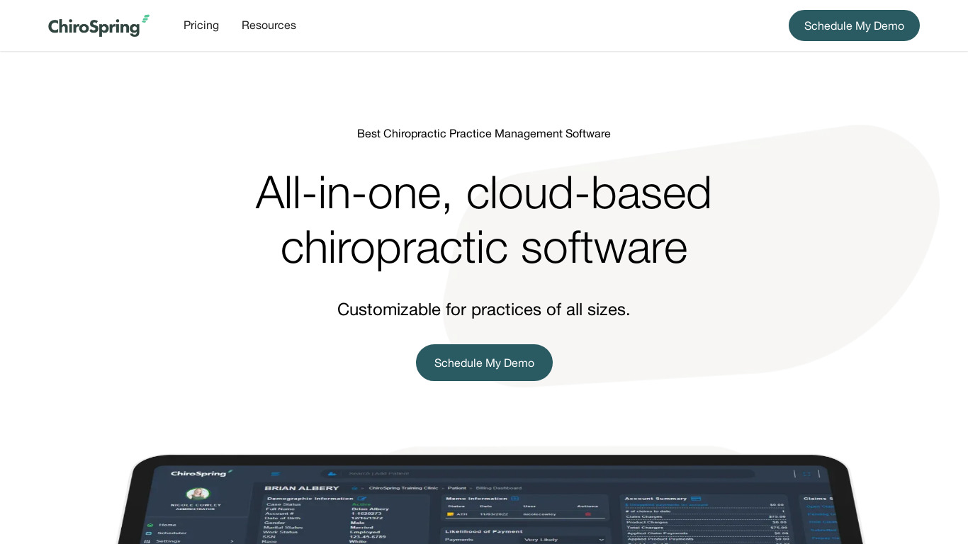 Clinic Doctor EHr Landing page