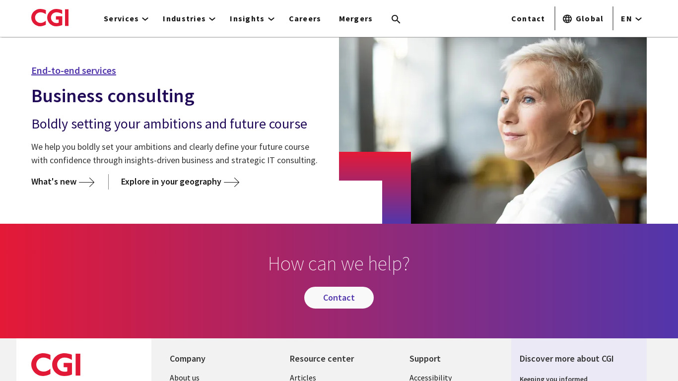 CGI Consulting Landing page
