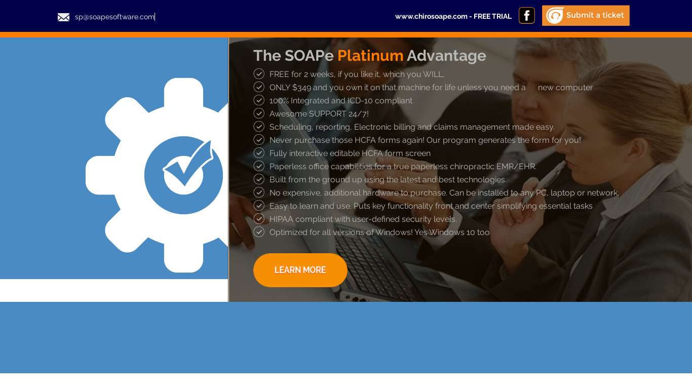 SOAPe Platinum Landing page