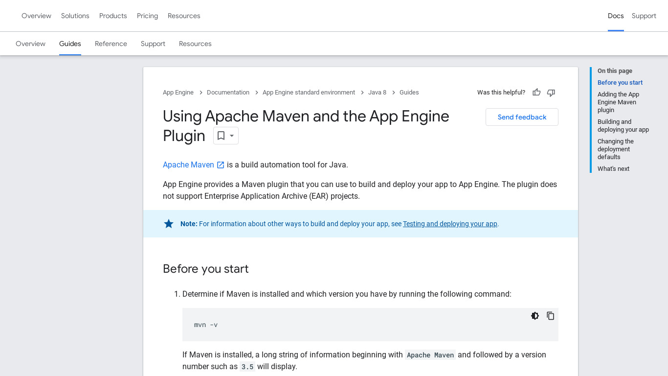 Maven App Engine Plugin Landing page