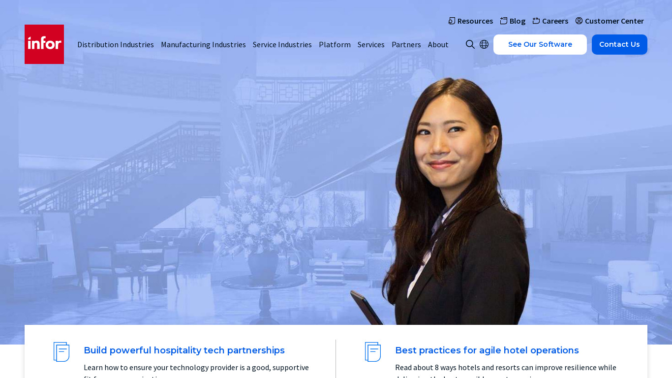 CloudSuite Hospitality Landing page