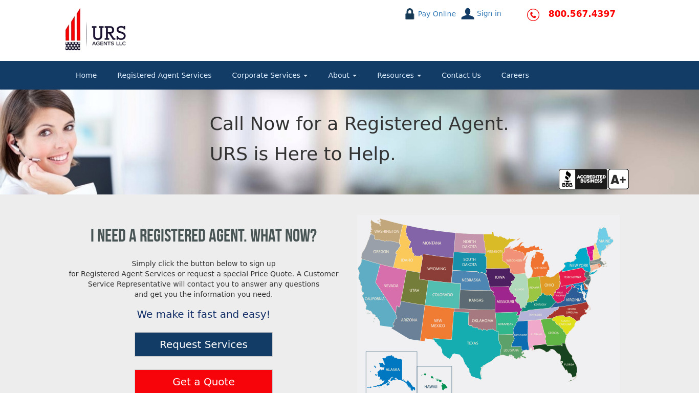 URS Agents Landing page