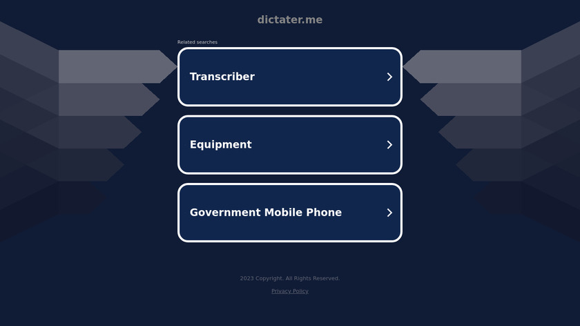 Dictater - Speech Recognition Landing Page