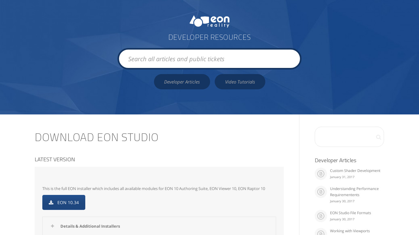 EON 9 Studio Landing page