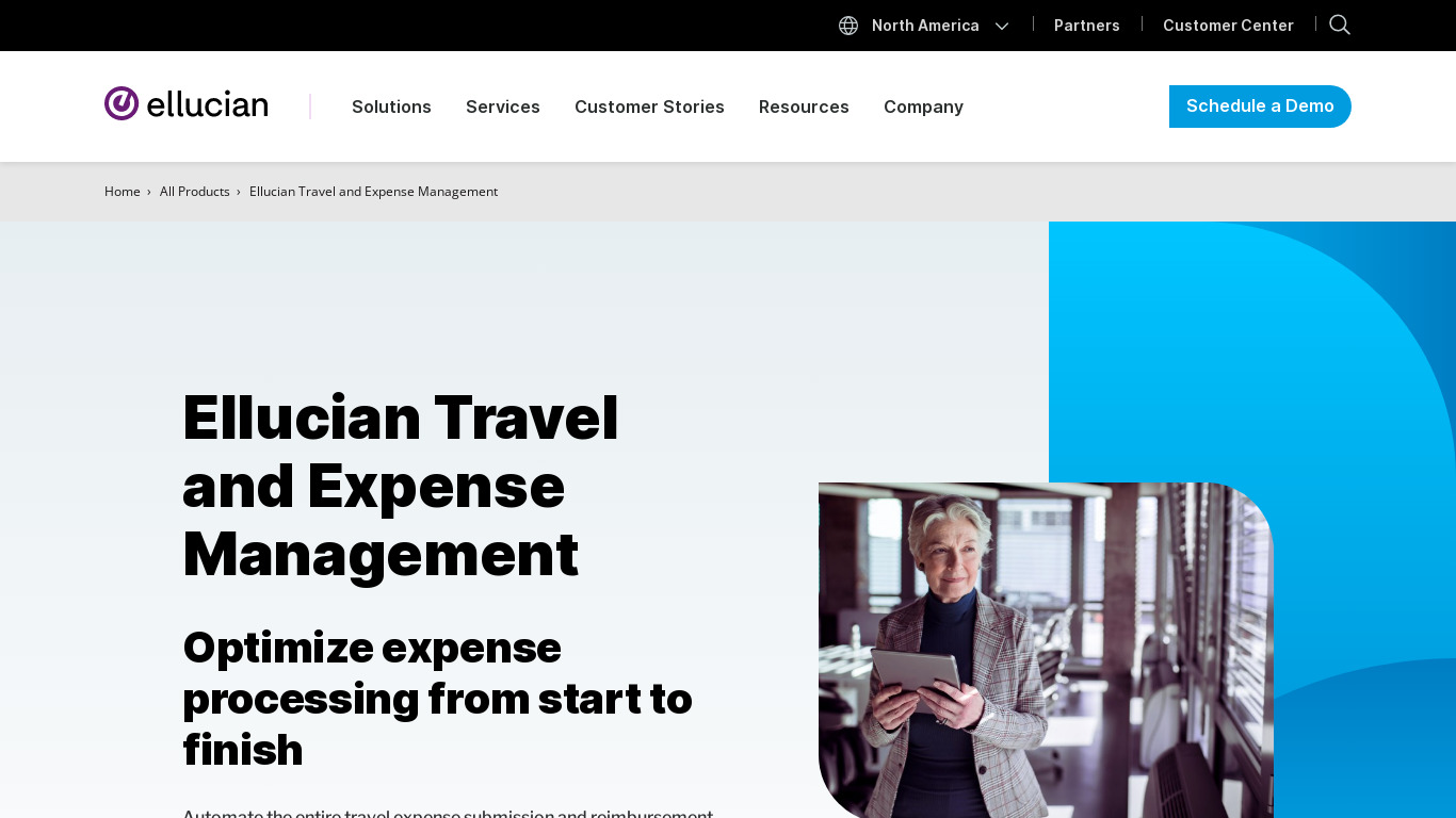 Ellucian Travel and Expense Management Landing page