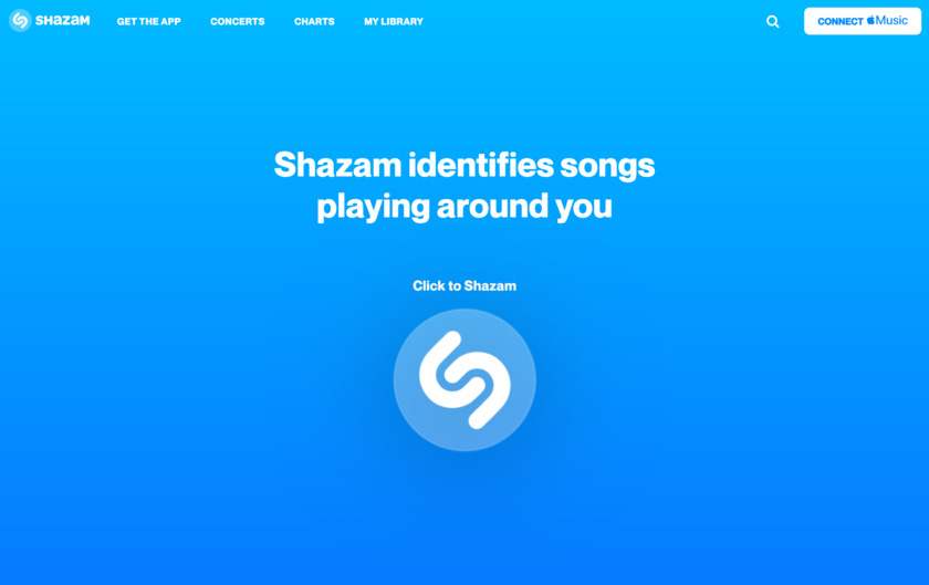 Shazam Landing Page