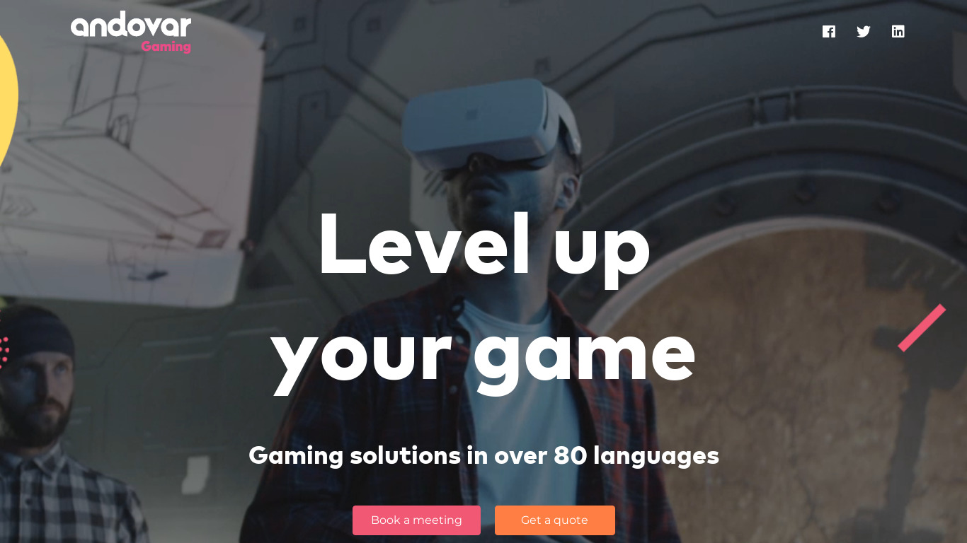 Andovar Game Localization Landing page