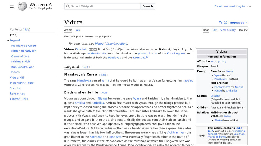 Vidura Landing Page