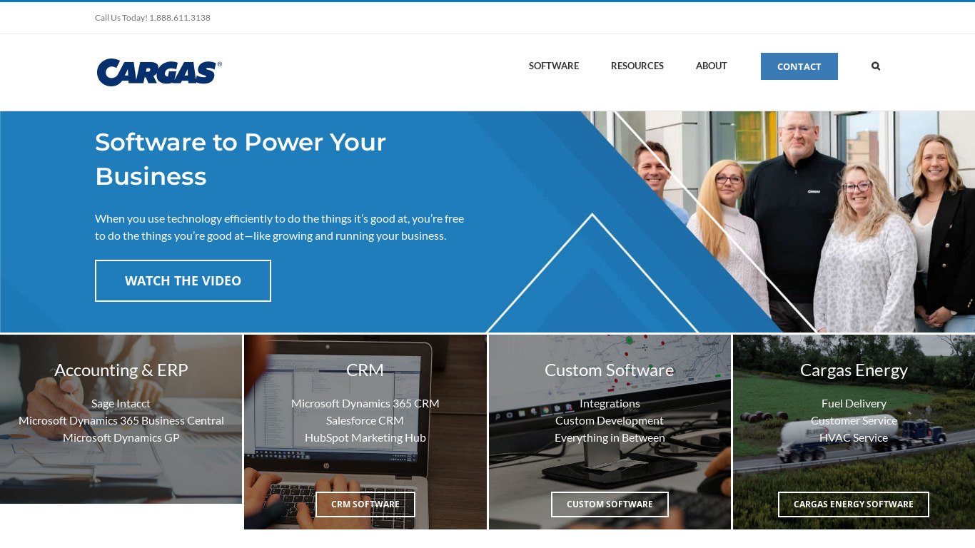 Cargas Systems Landing page