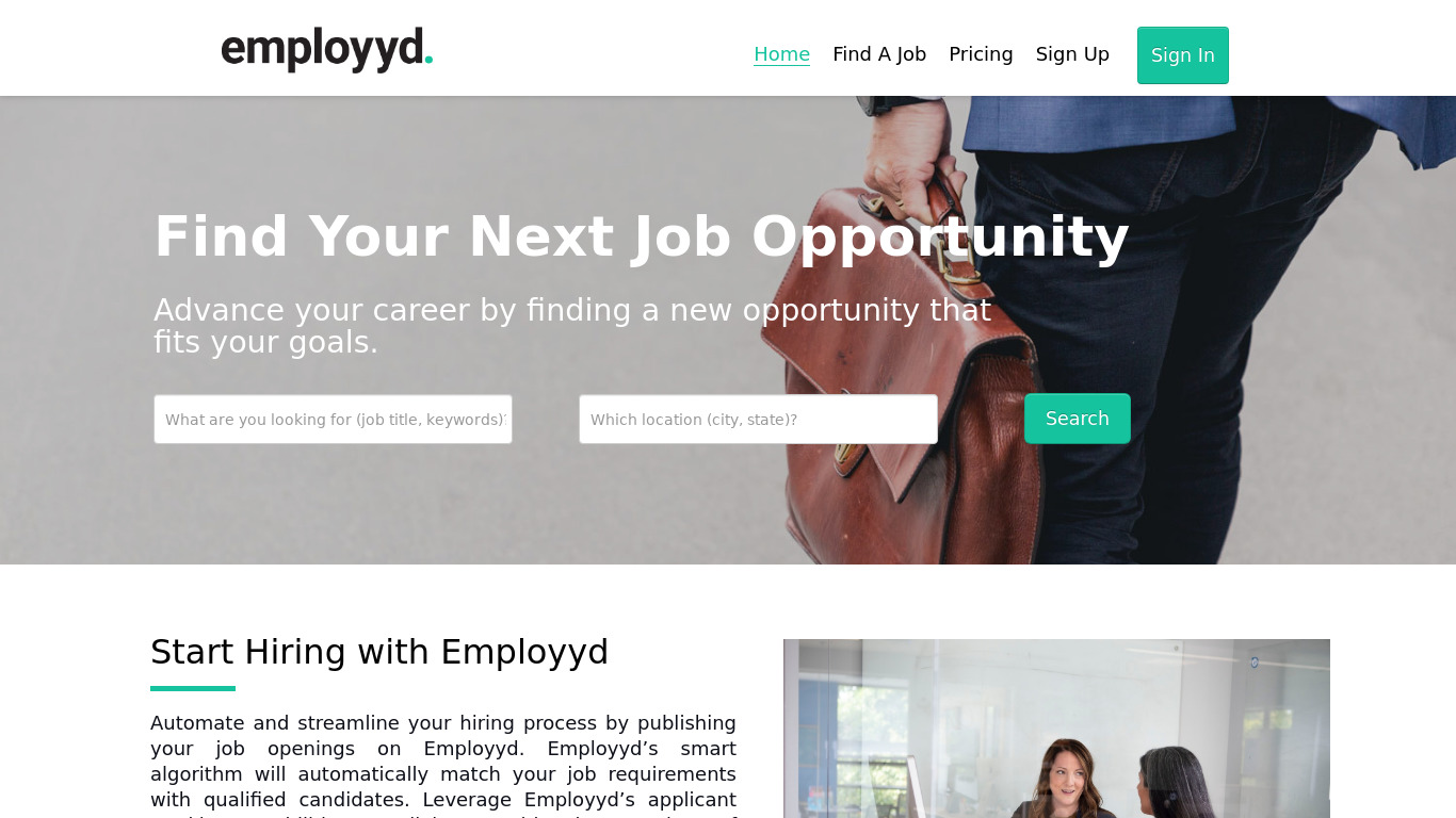 Employyd Landing page
