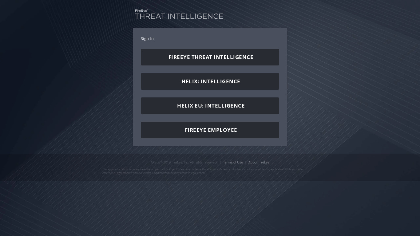 FireEye Threat Intelligence Landing page