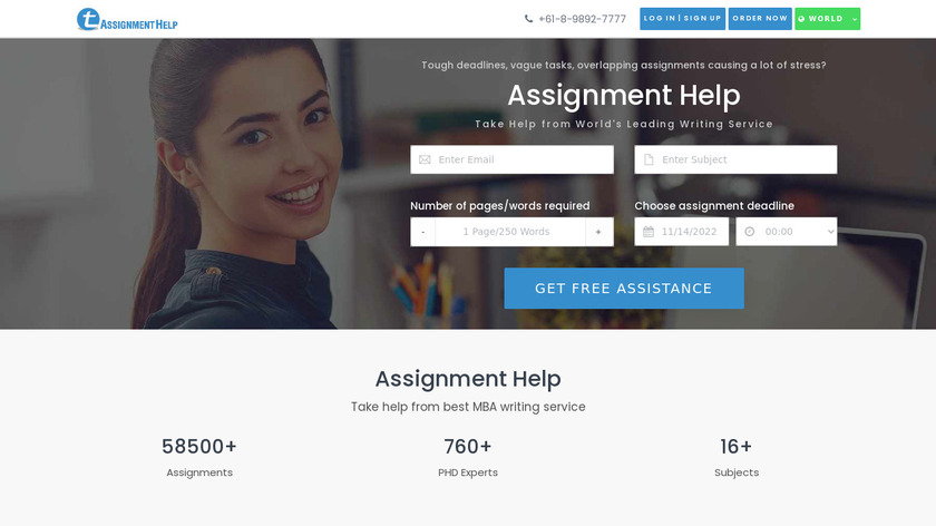 Total Assignment Help Landing Page