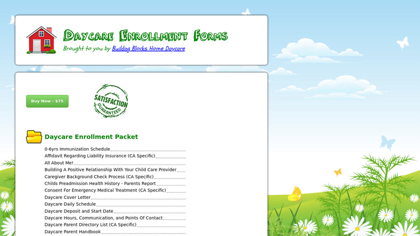 Daycare Enrollment Forms Landing Page