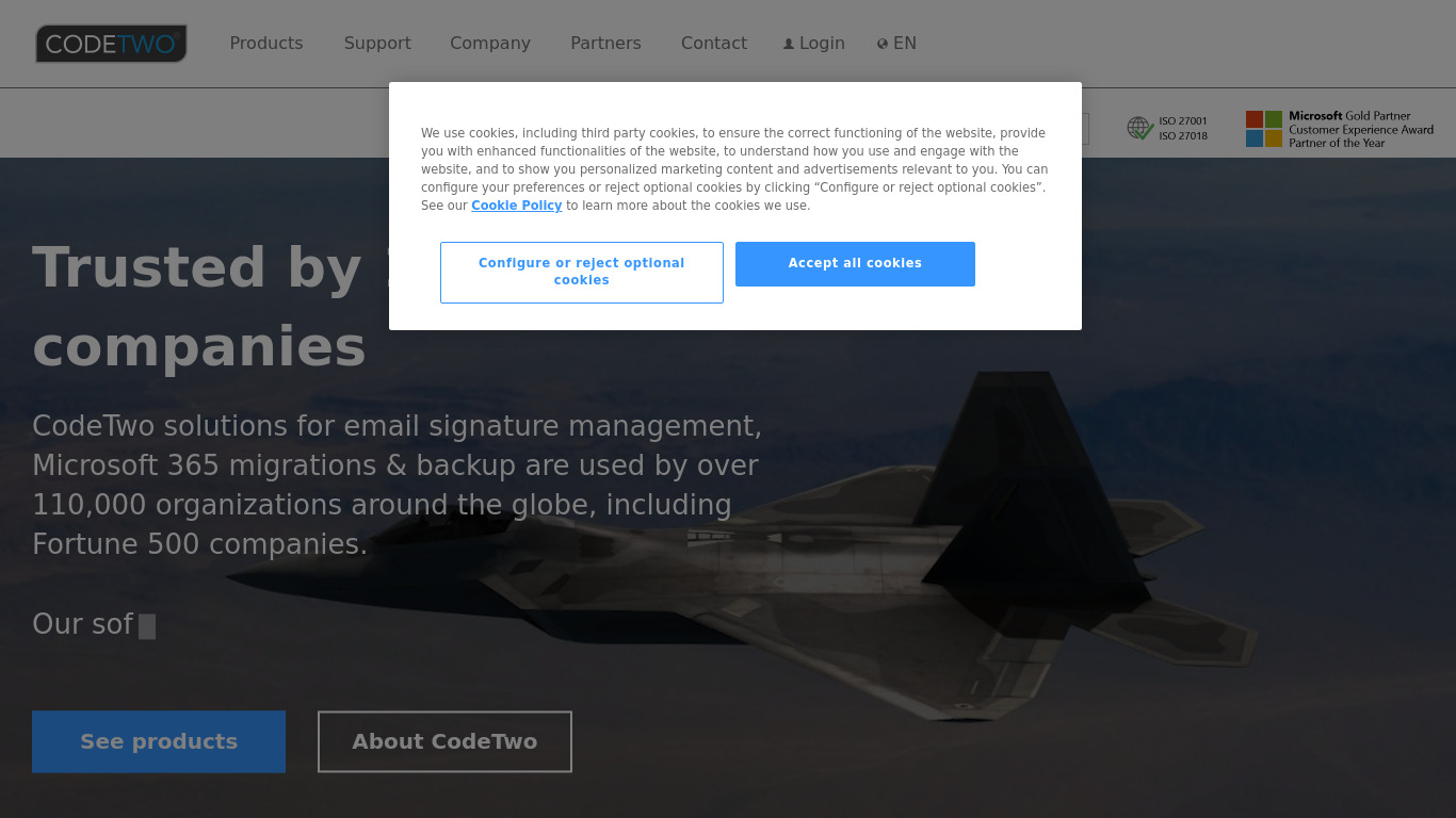 CodeTwo Landing page