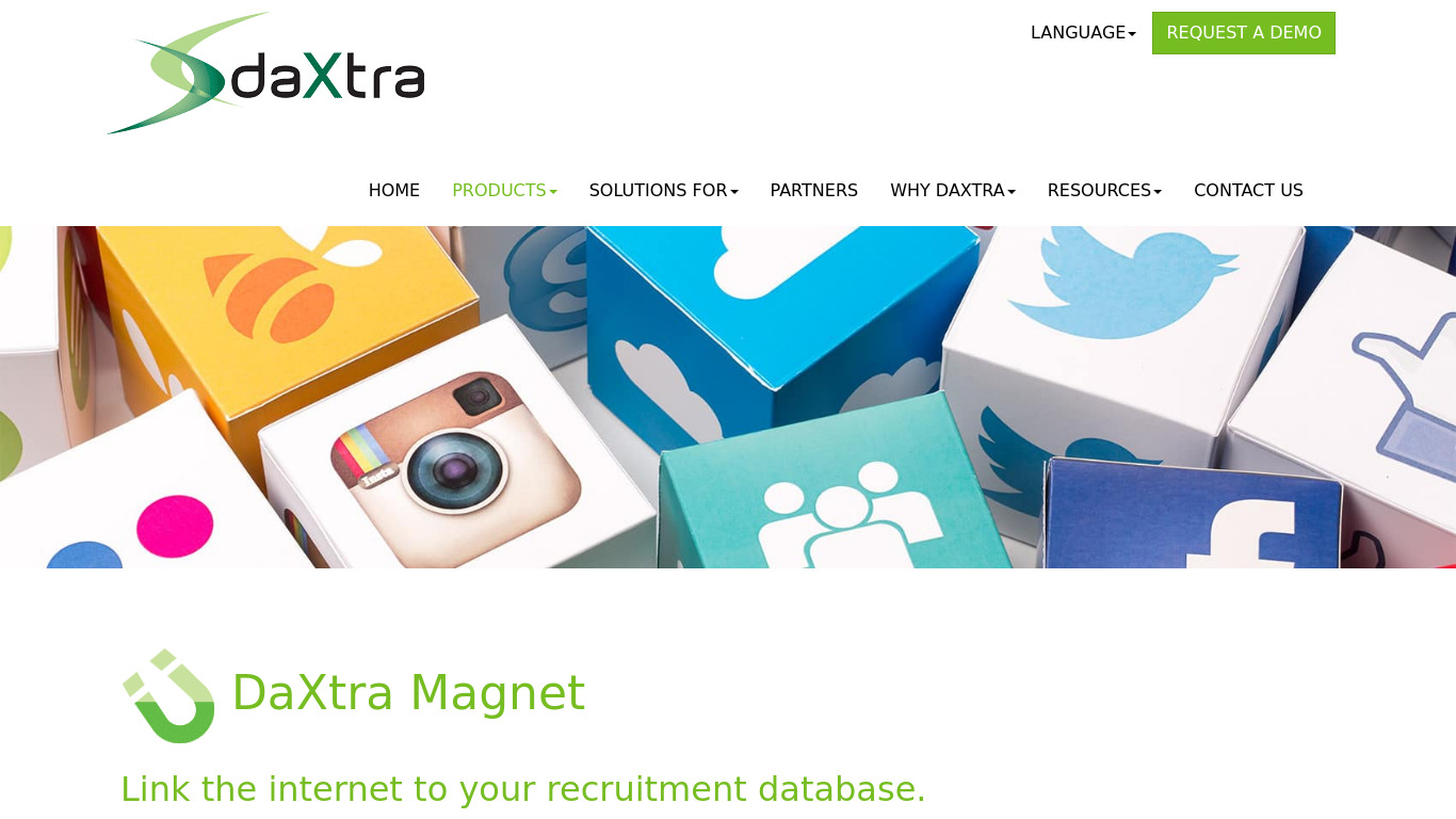 DaXtra Magnet Landing page
