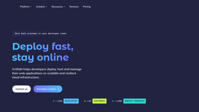artifakt.io Landing Page
